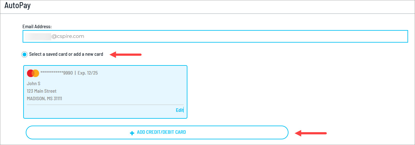 Confirm your email address and enter payment information.